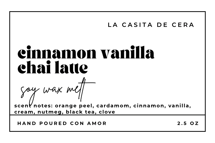 Cinnamon Vanilla Chai Latte Soy Wax Melt