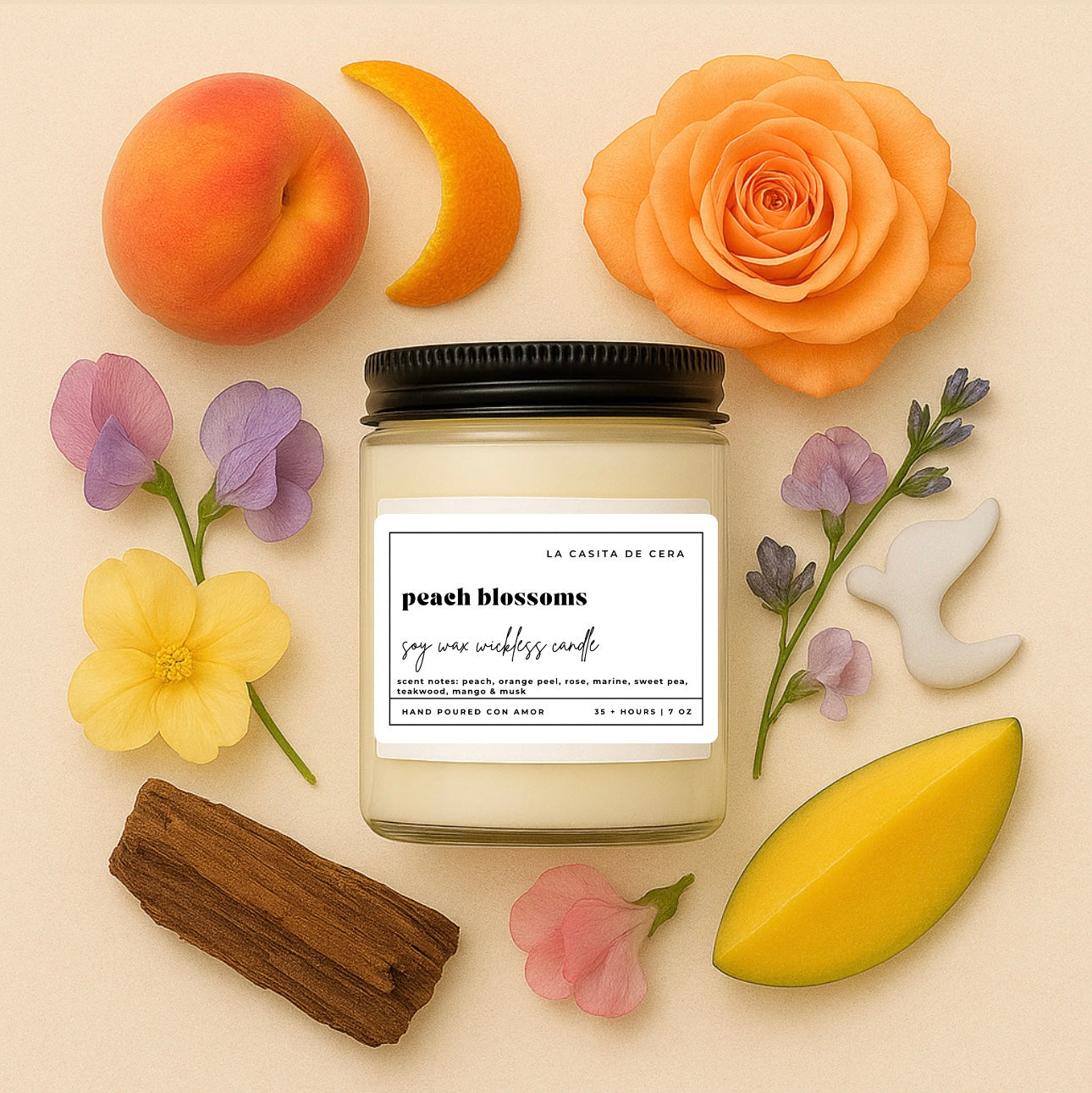 Peach Blossoms Wick-less Candle