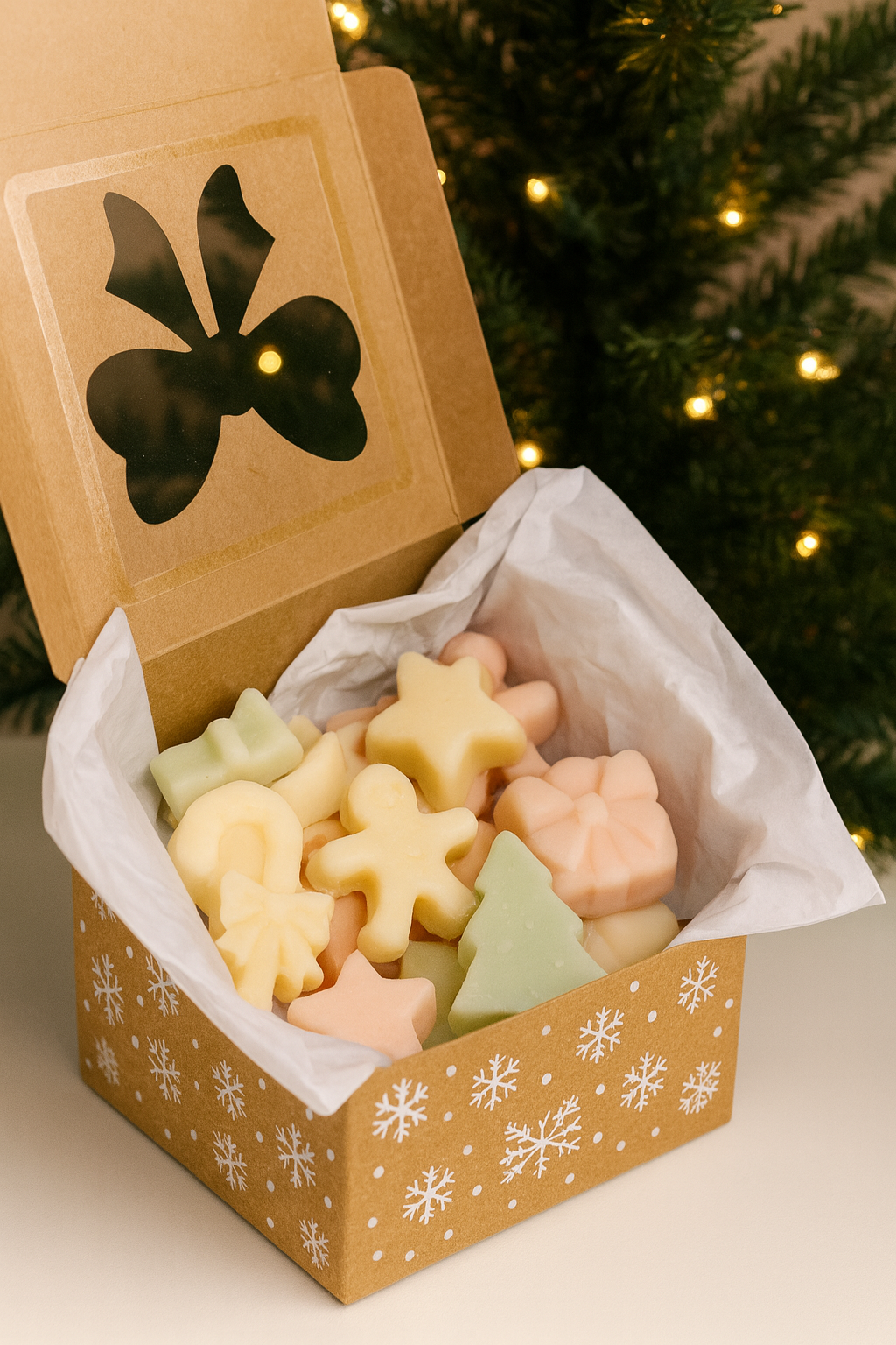 Cajita Navideña (Navidad Apple Cranberry Bliss) (xmas fun shapes wax tarts) 5oz