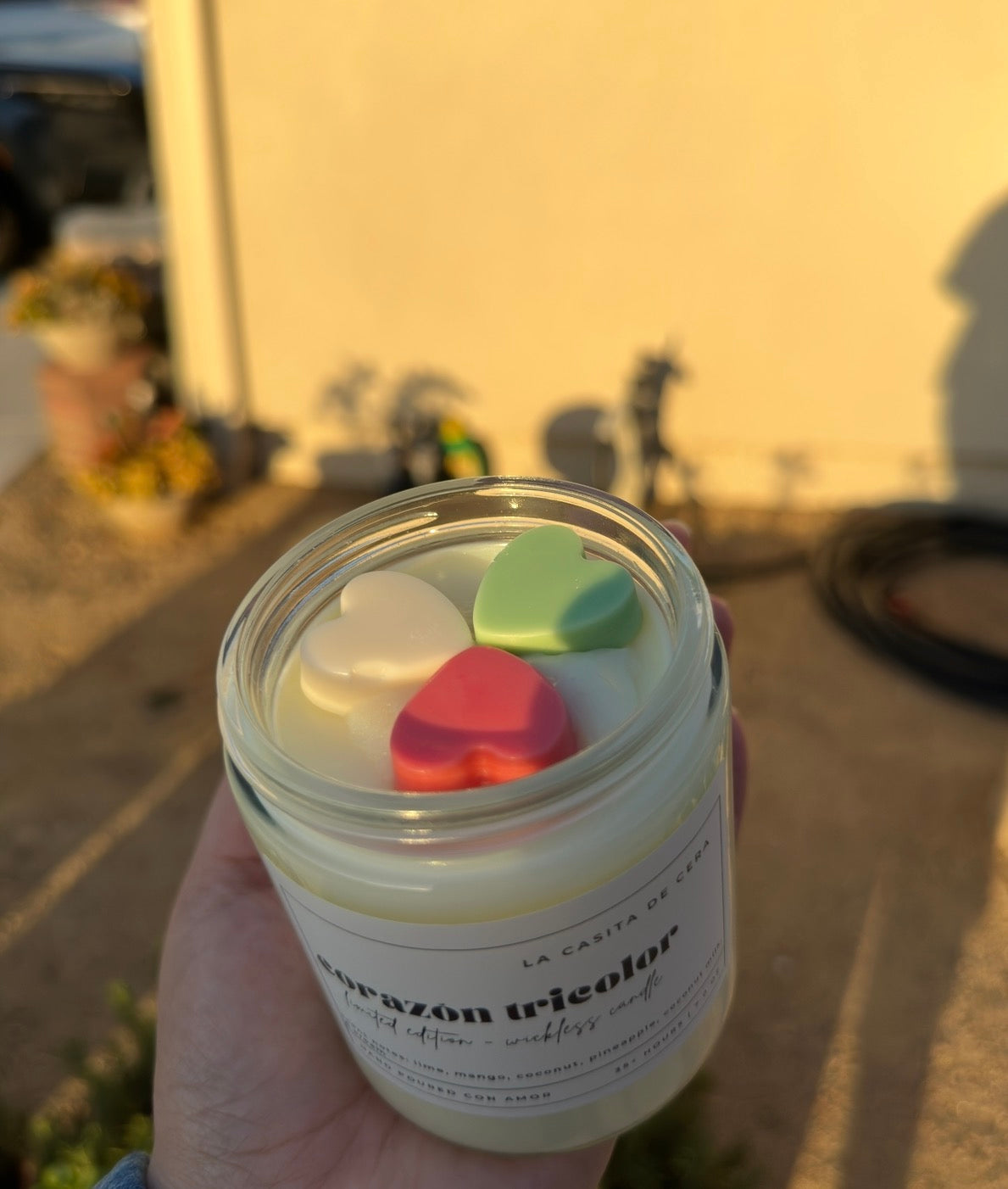 Corazón Tricolor Wickless Candle