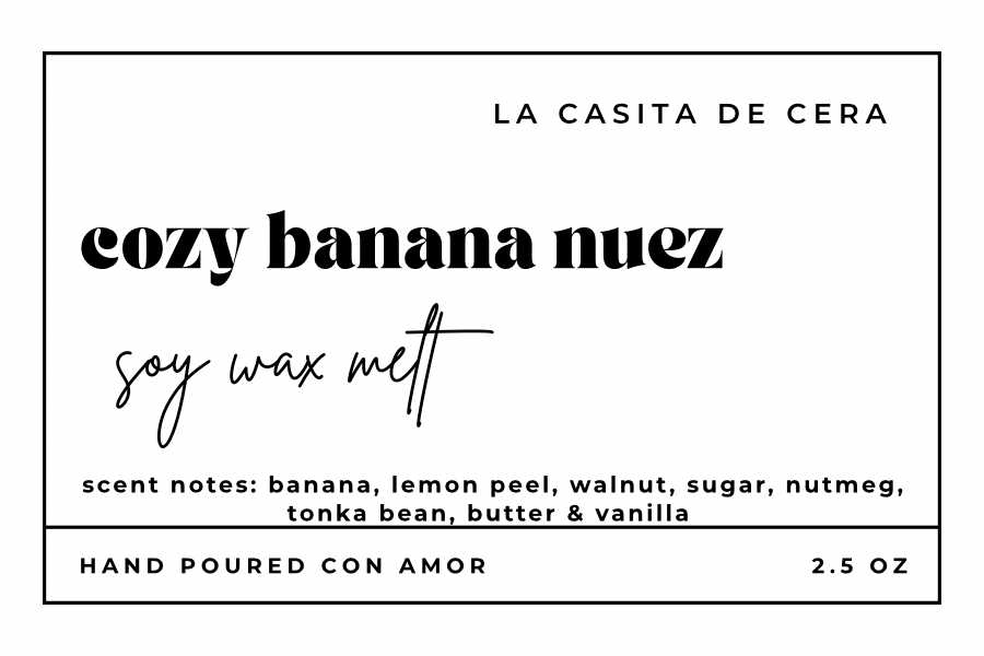 COZY BANANA NUEZ Soy Wax Melt