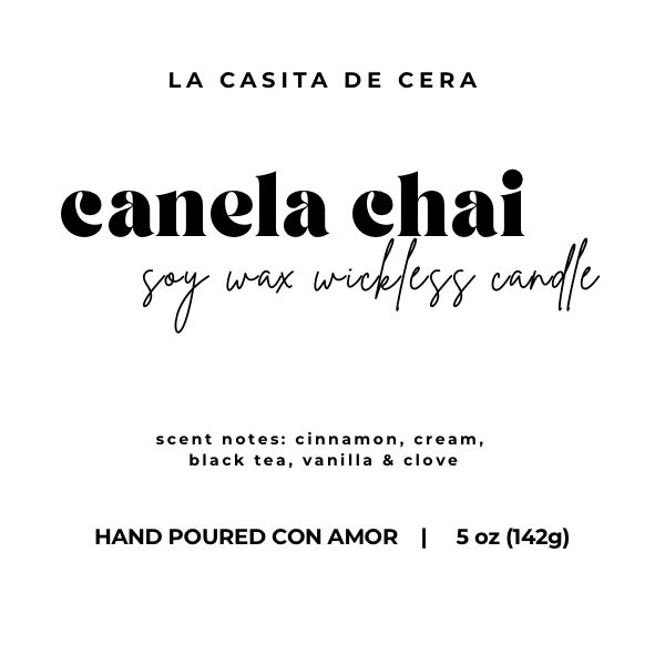 canela chai wickless candle