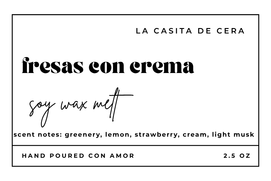 FRESAS CON CREMA Soy Wax Melt